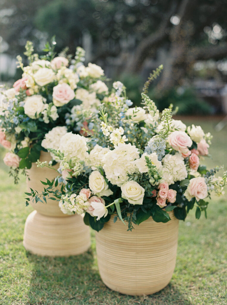 beautiful florals at garden wedding at carillon