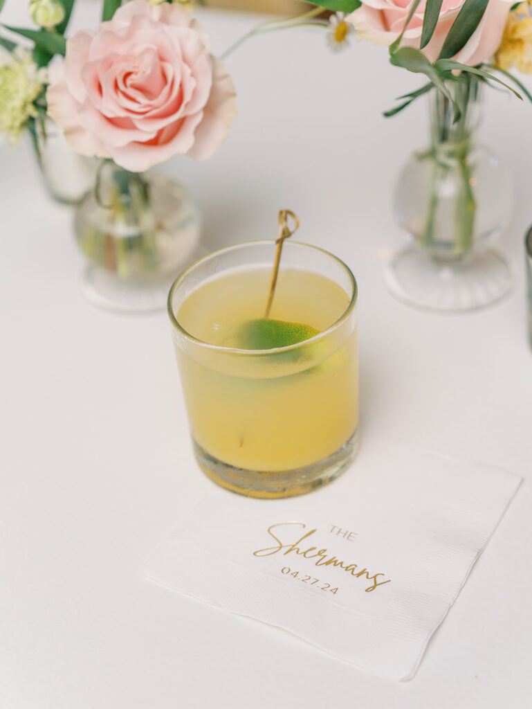 signature cocktails at garden wedding at carillon 