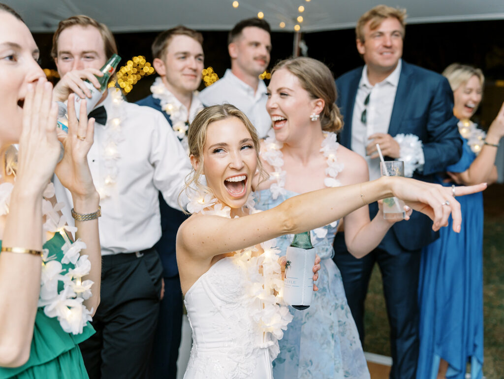 dancing bride at garden wedding at carillon 