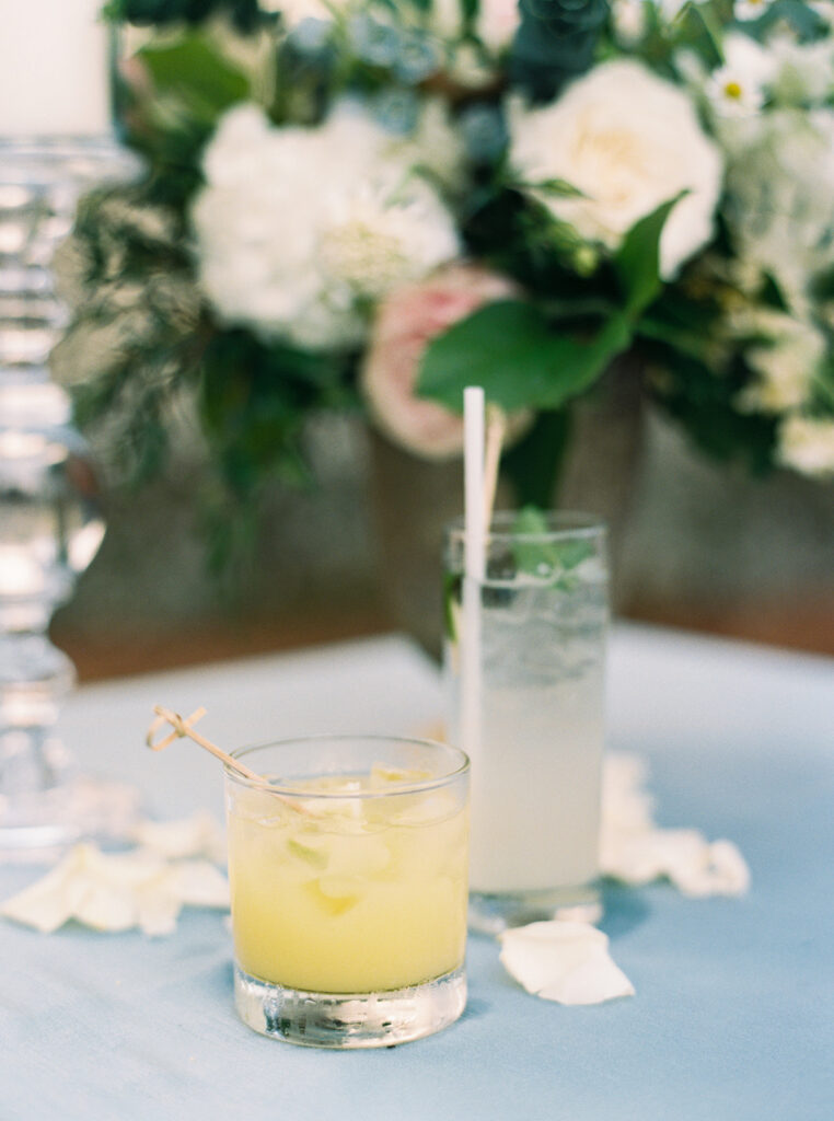 signature cocktails at garden wedding at carillon 