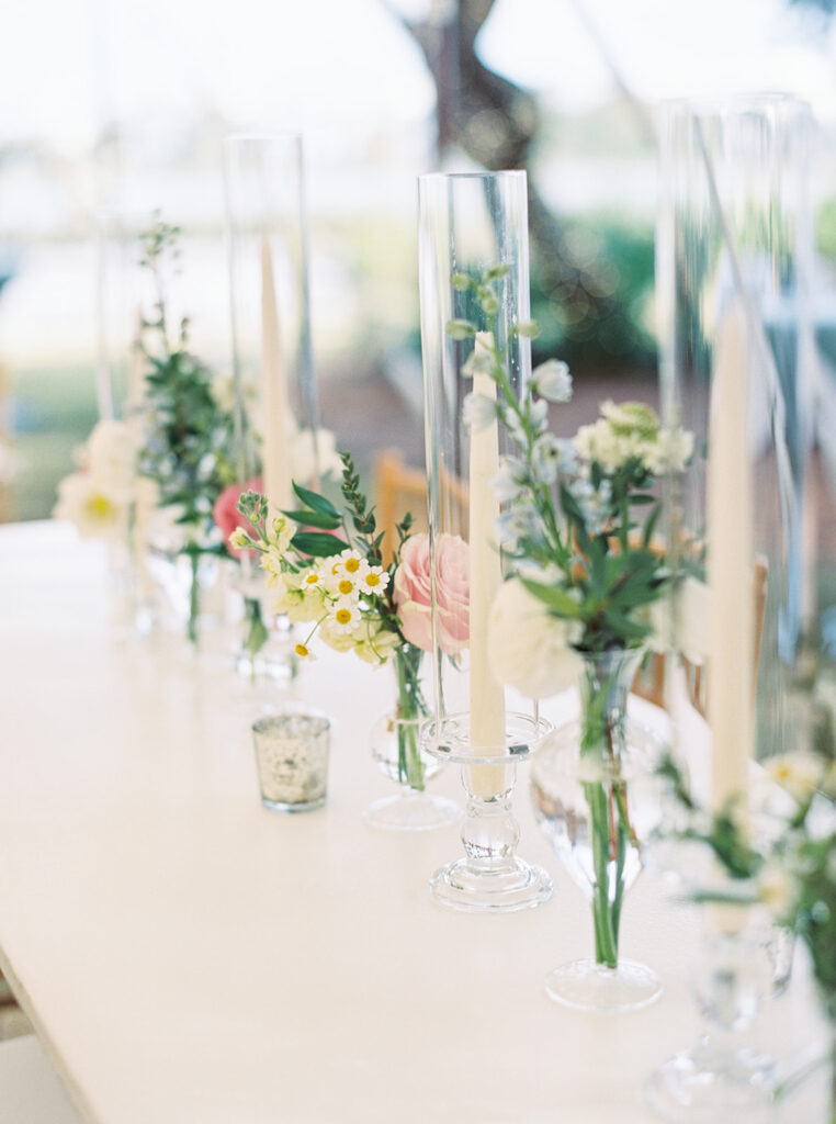 tablescape details at a garden wedding in carillon 