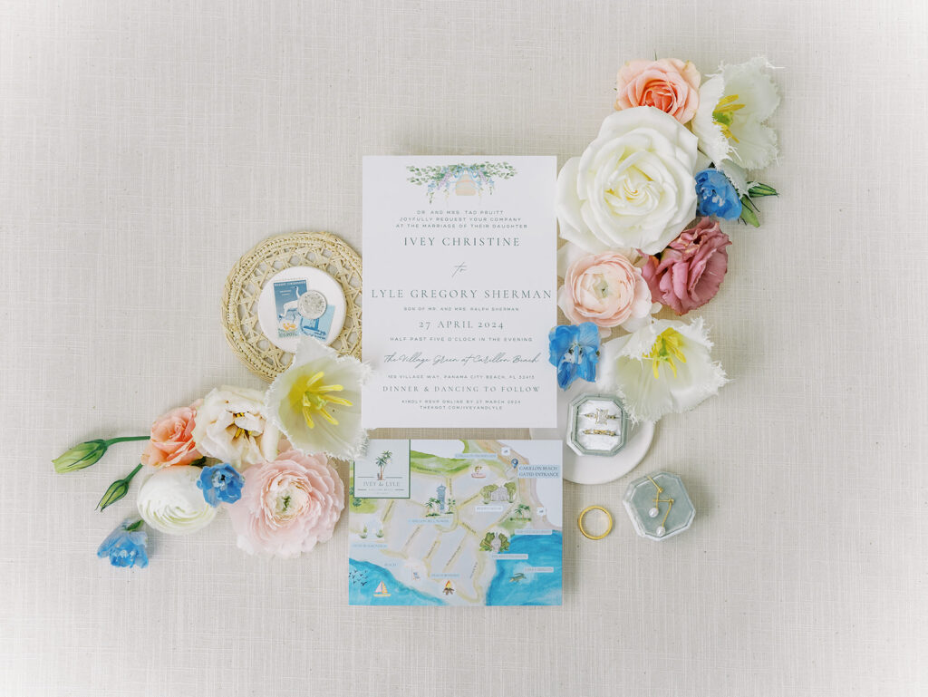 Invitation layout for your garden wedding at carillon