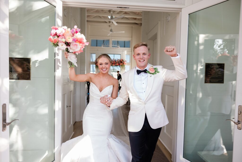 just married carillon wedding day