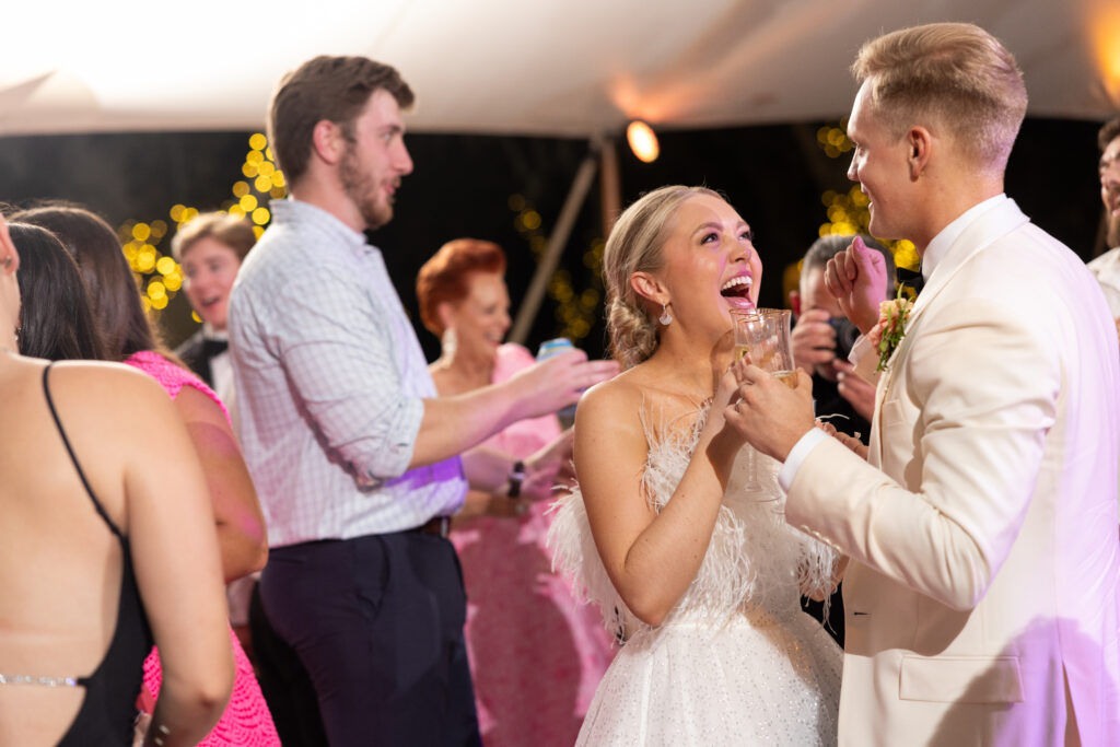 dancing with friends and family at carillon wedding