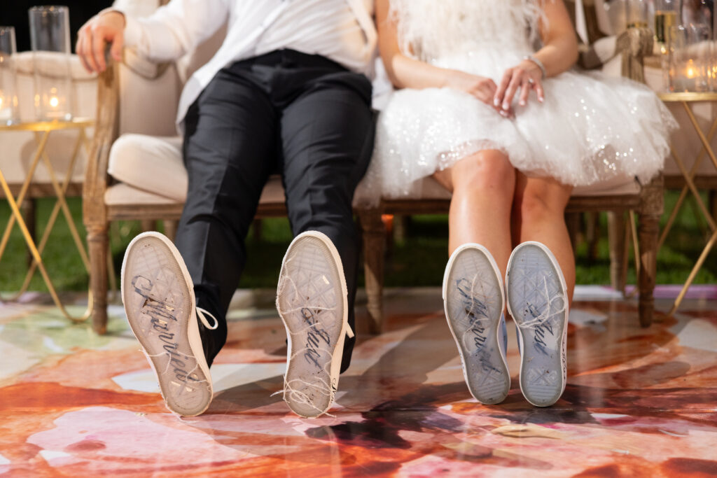 fun shoe details at seaside wedding in Florida