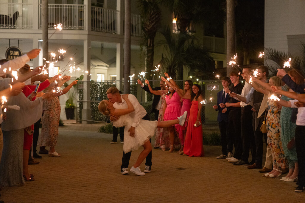 end of the night wedding sparkler send off