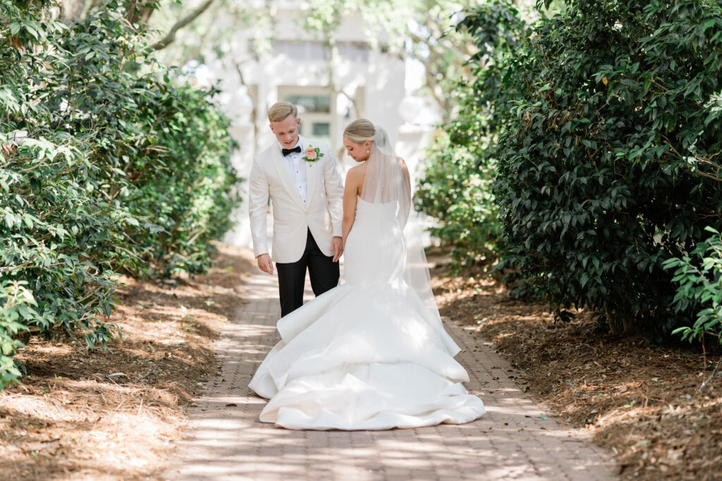 bride and groom first looks