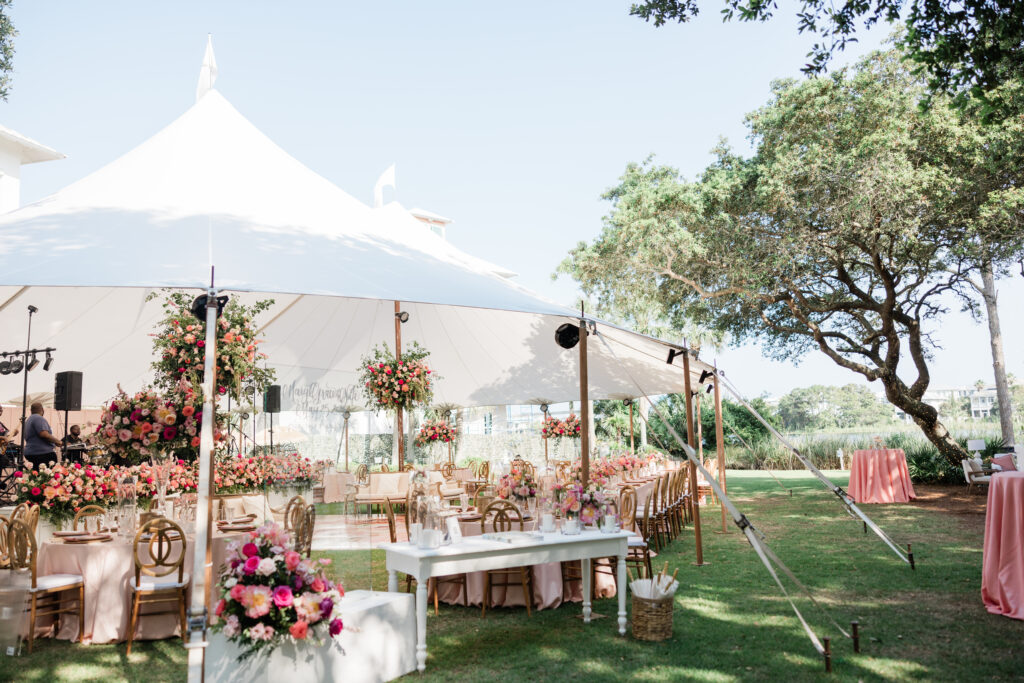 tented reception space wedding at carillon