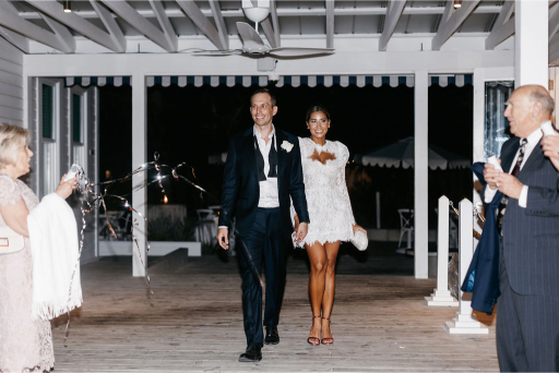 bride and groom exit at Florida wedding