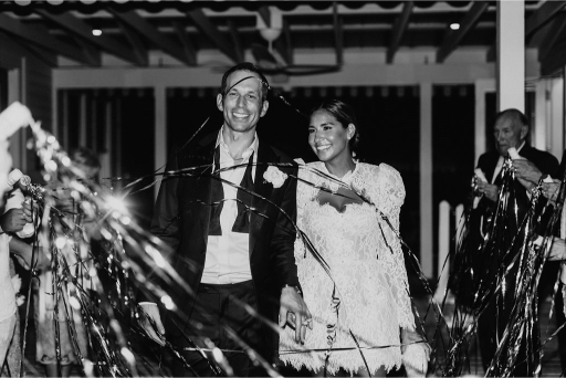 bride and groom sparkler exit Florida wedding