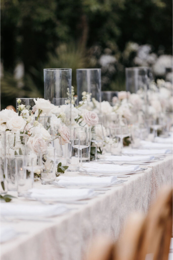 table decor at seaside wedding in Florida