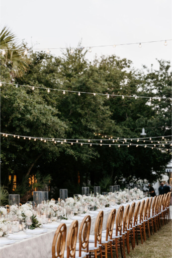 decor at the court wedding in Florida