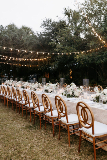 table set up for Florida wedding