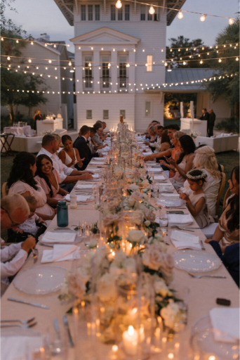 table details at the court wedding