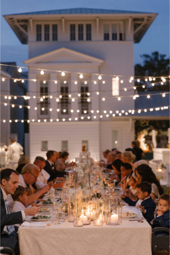 outdoor reception at the court seaside